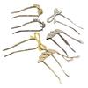 Elegant Women Bowknot U Shape Rhinestone Hairpins Metal Hair Sticks Hairclip Bridal Wedding Banquet Hair Accessories Headwear