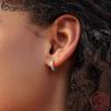 925 Sterling Silver Kids Earrings For Girls Small Hoop Earrings Little Girls Fashion Hypoallergenic Jewelry Birthday Gifts Rainbow Colorful