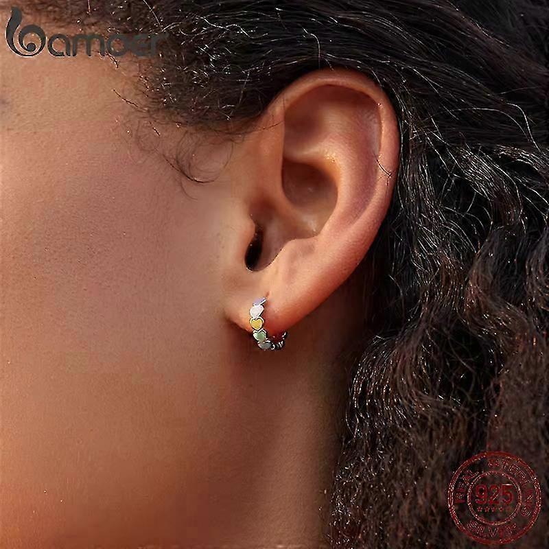 925 Sterling Silver Kids Earrings For Girls Small Hoop Earrings Little Girls Fashion Hypoallergenic Jewelry Birthday Gifts Rainbow Colorful
