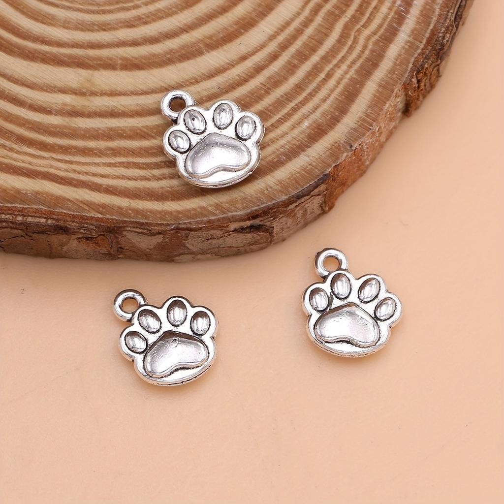 15Pcs Paw Charms Dog Footprint Pendants For Jewelry Making Diy Handmade Necklace Bracelet Earrings Key Chain Accessories