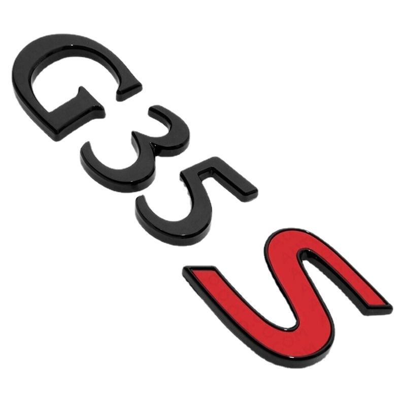 AAZA1 3D-Kunststoff für G35 G35s Heck QX50 QX80 Kofferraum Buchstaben Abzeichen Emblem Namensschild Aufkleber Abzeichen