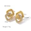 Geometric Zircon Retro Women's 18K Titanium Steel Earrings 2024