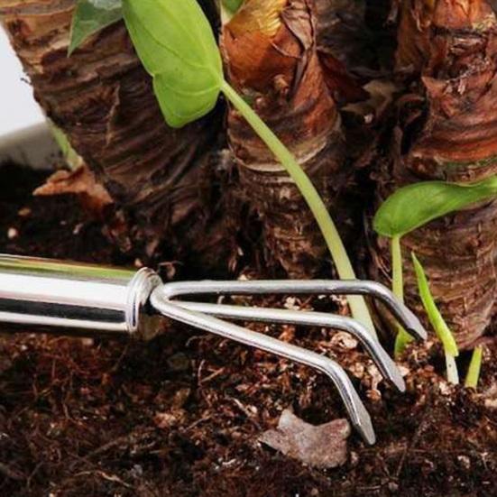 Stainless Steel Gardening Tool Small Garden Tool for Hand Rake Trowel Potted Plants Balcony Planting Transplanting