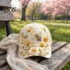 Cappello Estivo Cappellino da Baseball per Donna, Cappello con Ricamo Fiore Uccello, Leggero Traspirante Vestibilità Regolabile Giardinaggio Sole Primavera Esterno