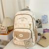 High School Students Lightweight Schoolbag Color Block Large Capacity Backpack