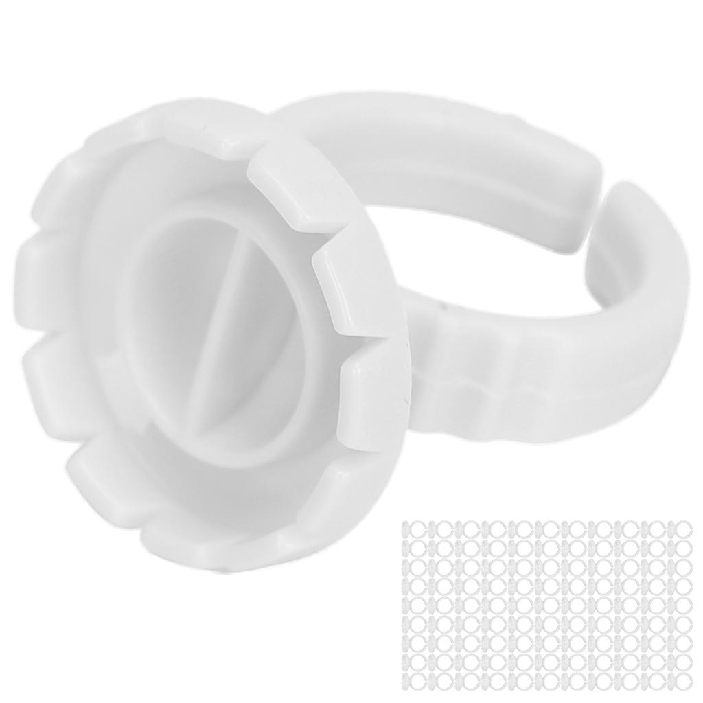 100pcs Disposable Eyelash Glue Ring Cup Eyelash Extension Glue Holder Accessory