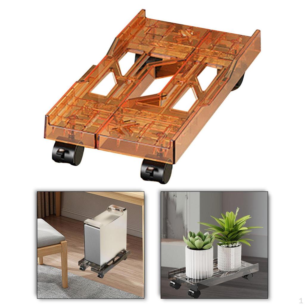 Desktop CPU Rolling Stand Computer Cart Hollow Design Practical Mainframe Bracket