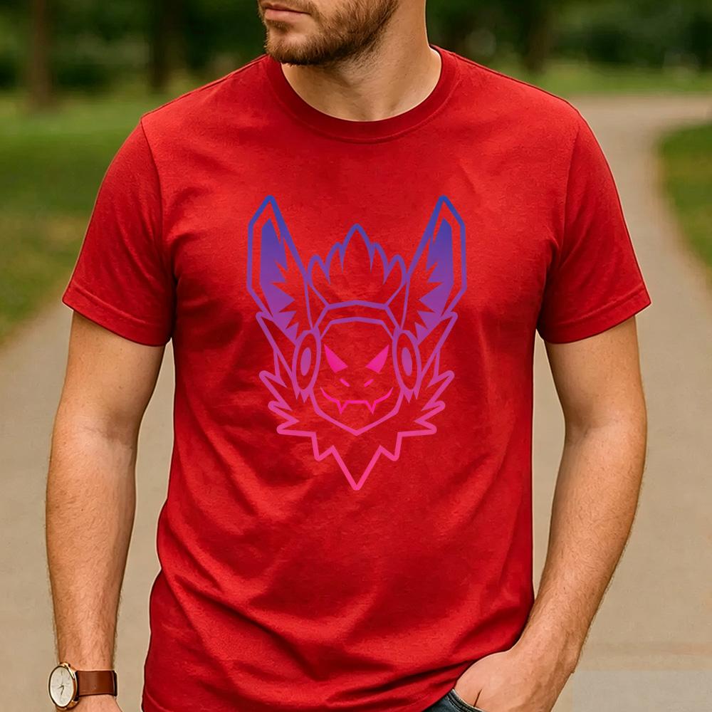 Neon Pink Purple Gradient Protogen Mechanical Furry Fursona T Shirt Unisex 100 Cotton Loose Fit Furry Fan Gift Tops Unisex Tees