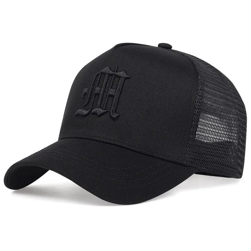 Fashion Gothic Letter M Embroidery Baseball Hat Men and Women Cotton Hats Outdoor Sun Protection Cap Breathable Mesh Caps