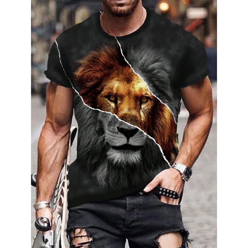 3D Draktryck Mode Herr T-shirt Daglig Casual Herr Kortärmad Sommar Utomhus Street Herrtopp Fitness Sport Herr T-shirt