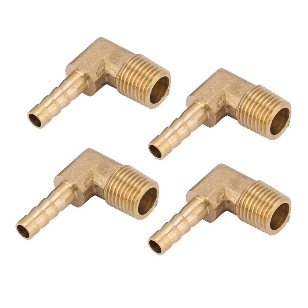 4 Stück Messing Außengewinde Winkel Schlauchanschluss Tülle G14" 6mm