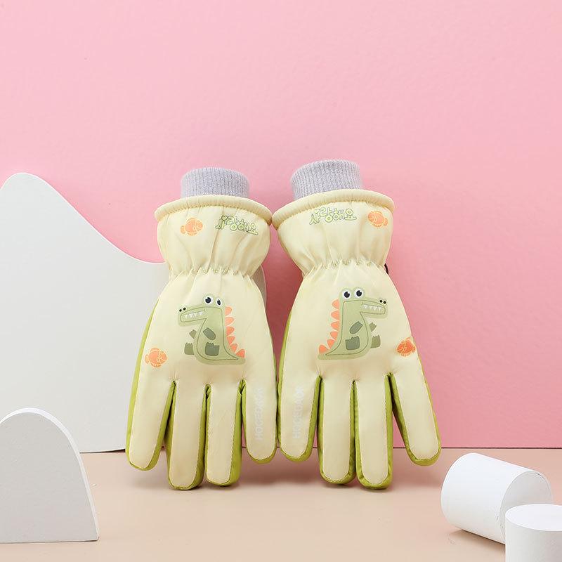 Children's Warm Gloves for Winter Plus Velvet Thickened Ski Gloves for Students Cycling Waterproof and Cold Resistant Gloves for Boys and Girls