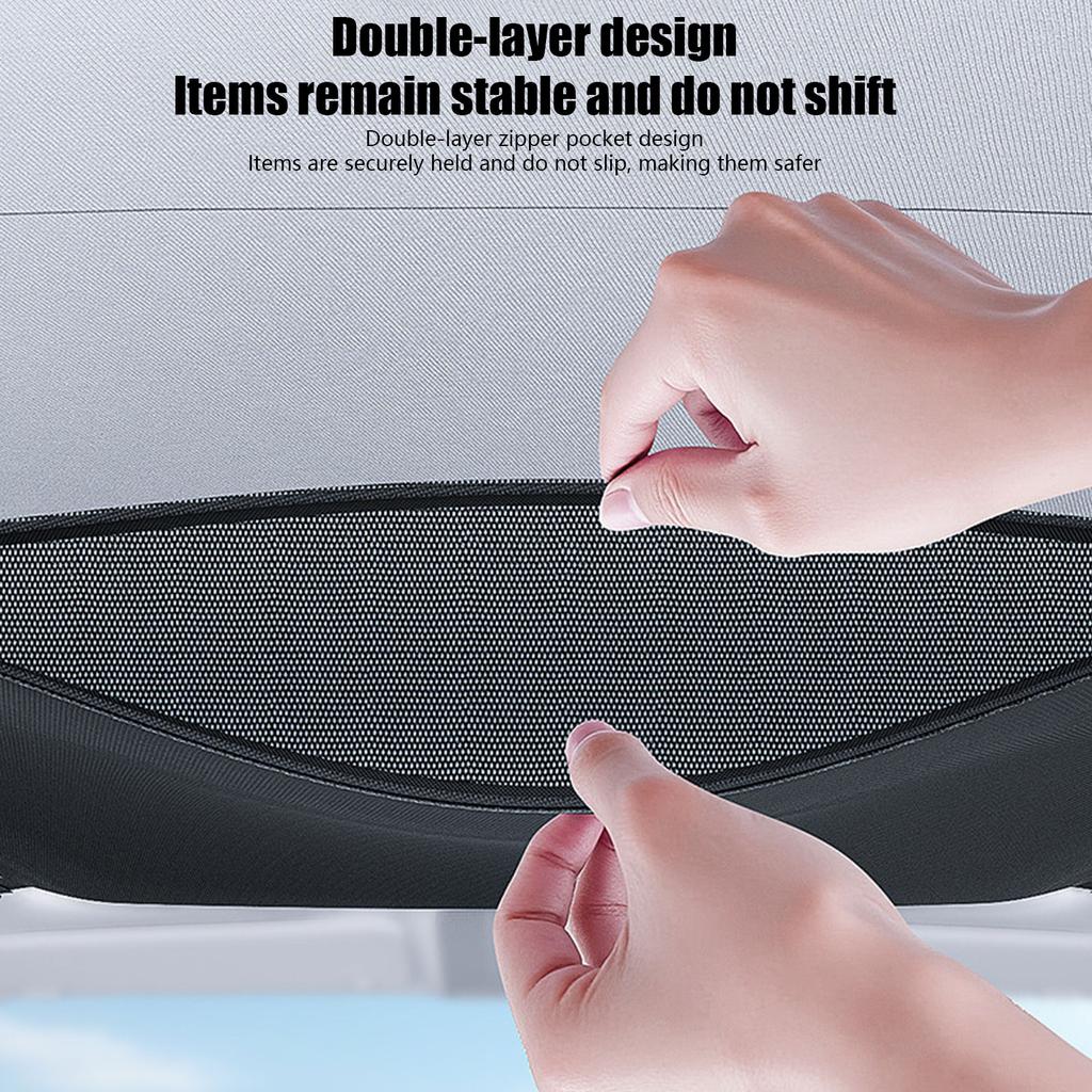 Car Ceiling Cargo Net Overhead Storage Mesh Organizers,Double Layer Roof Mesh Organizers Road Trip