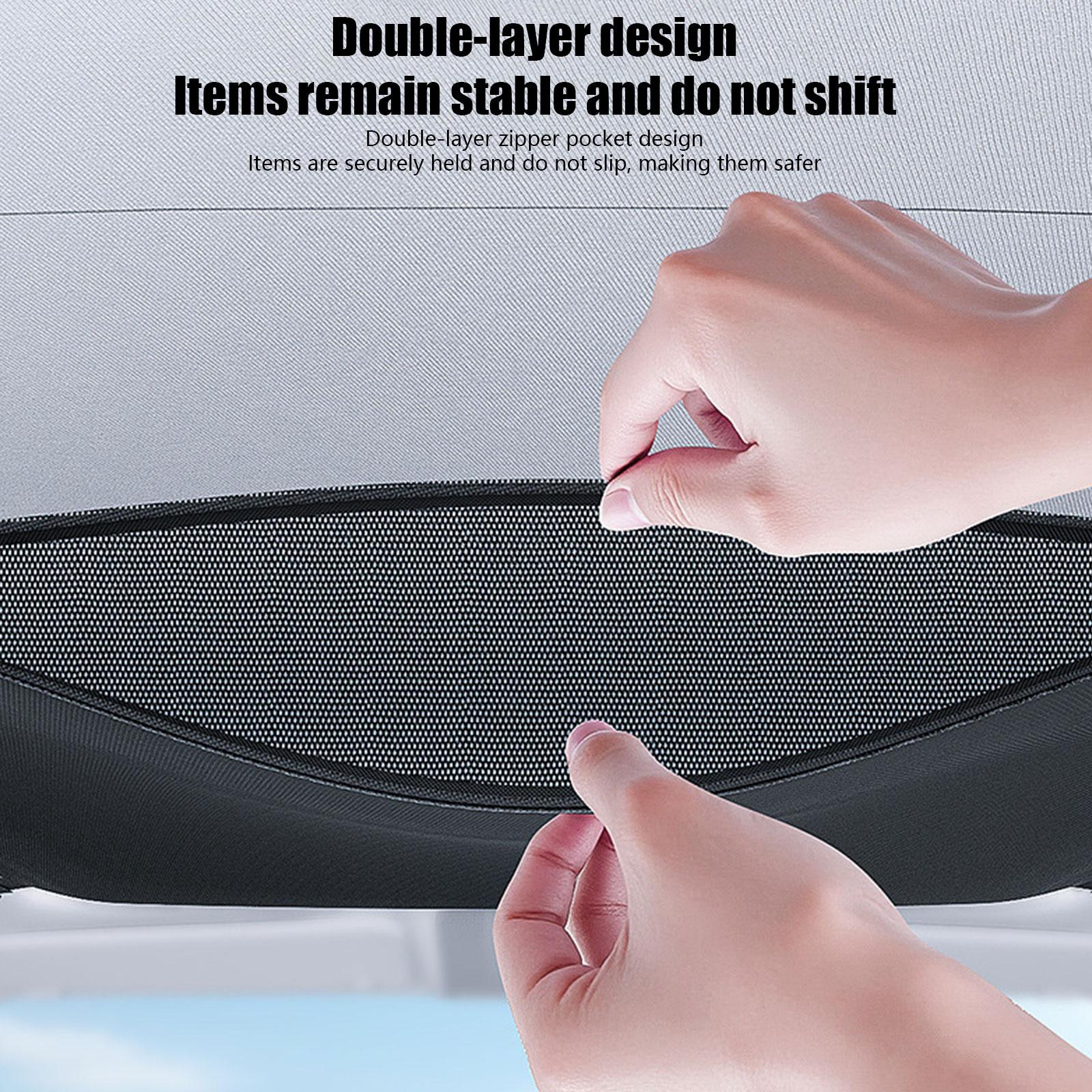

Car Roof Top Ceiling Cargo Net Pocket Mesh Organizers Bag Anti Sagging Luggage Storage Net Bag for SUVs, Sedans 1