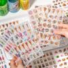 6 Sheets Cute Cake Snacks Theme Stickers Creativity Adhesive Diy Waterproof Decorative Diary Scrapbooking Material