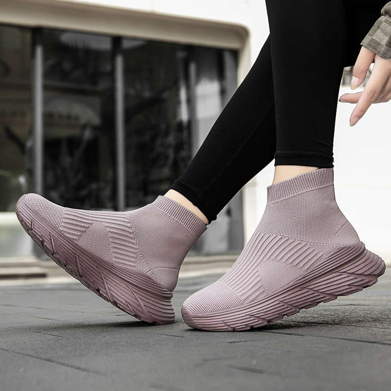 Fashion Slip-ons Pipe Boots Boot Type Sneakers Woven Orange Boot Women's Athletic Shoes Sport Tenus New Style Shors Luxury Brand