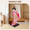 23cm Ethnic Japanese Geisha Doll Collectible Figurine, Vintage Kimono Girl Statue for Table