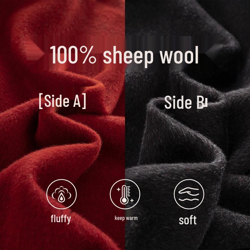 Children's Good Fortune Double-Faced Wool Hooded Winter Coat