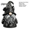 Exquisite Retro Gnome Sculpture Halloween Gothic Resin Figurine, Dark Faceless Wizard Doll for Hat with Stars Desk Shelf, Spooky Home Decor Ornament,