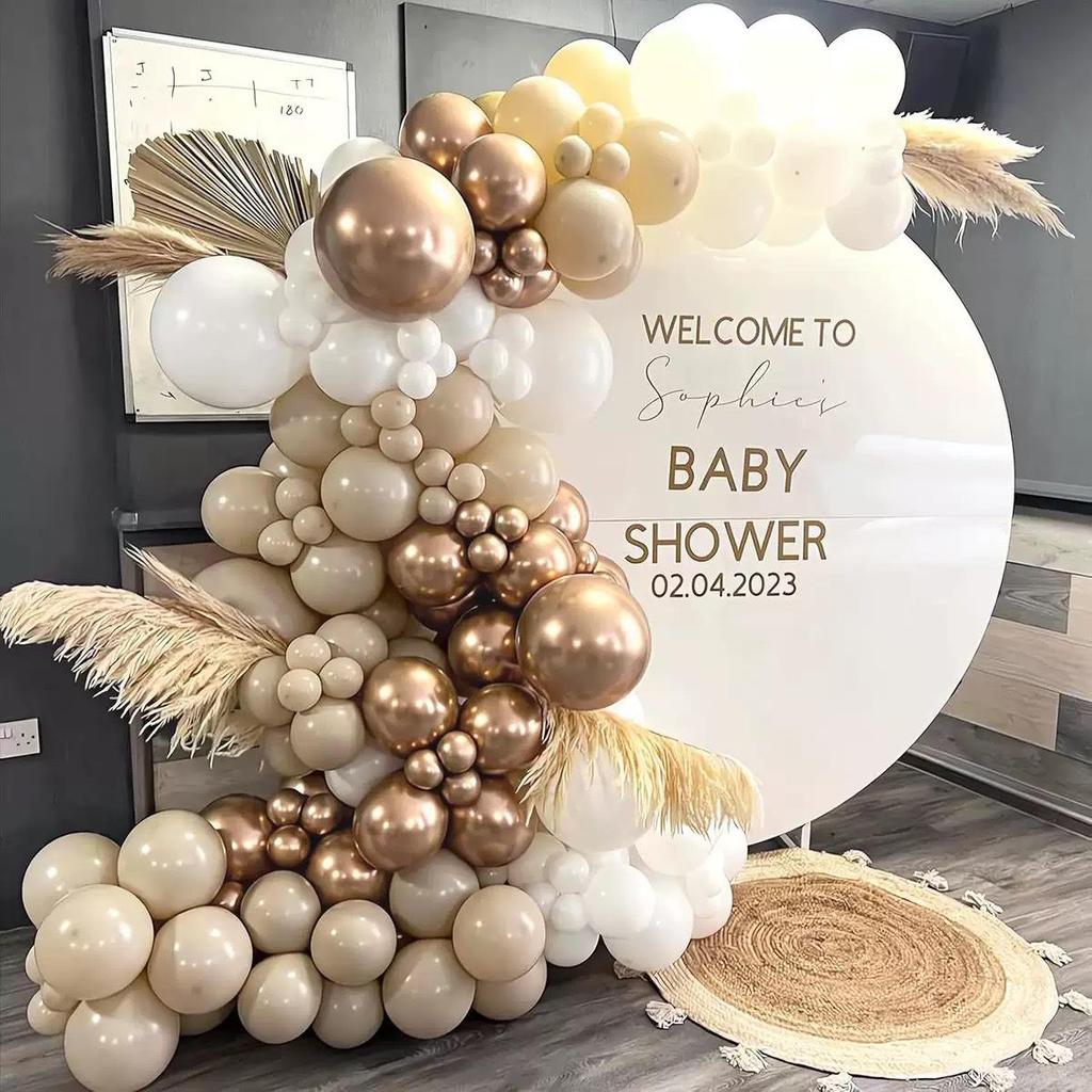 Champagne Gold Wedding Balloon Garland Arch Set: Pearlescent Theme Party Decoration