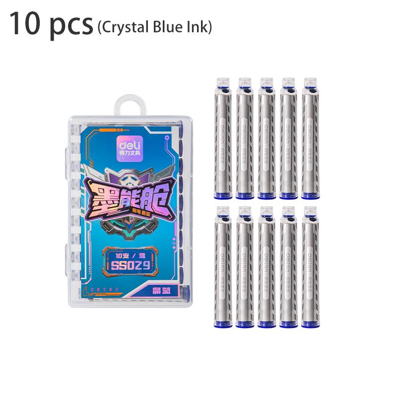

Deli 3.4mm Black/Crystal Blue/Dark Blue Ink Pen Refills Disposable Fountain Pen Ink Cartridge School&Office Supplies Stationery