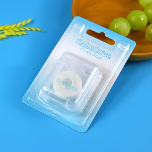 CalmCove Dental Floss, 50m X 4 Packs, CalmCove Floss, Waxed, Mint, Light Fragrance