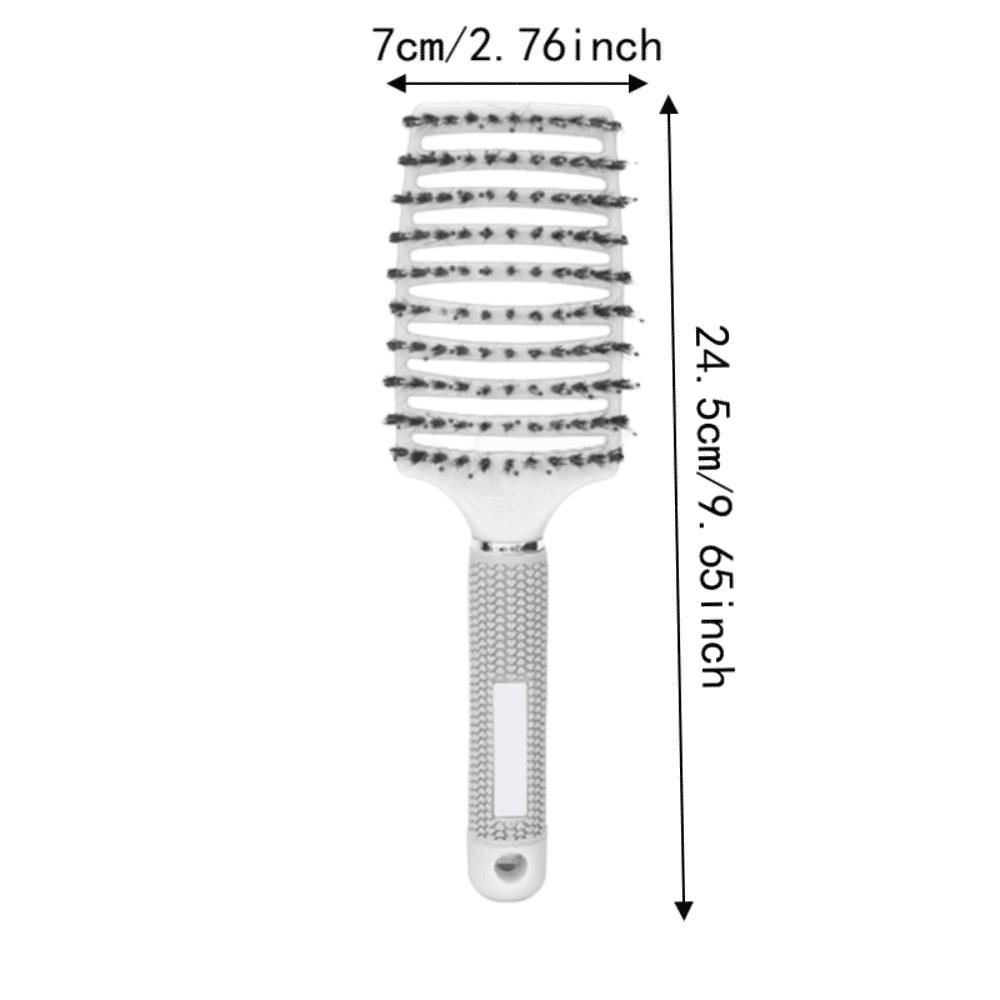 Soft Bristle Detangling Hair Brush Curved Design Anti Frizz Hair Comb For Curly Wavy Straight Hair
