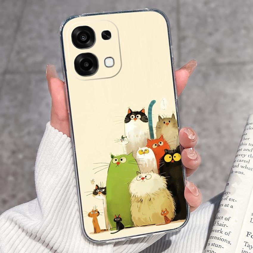 For Oppo A6 Pro A6x A5x K13 Realme 15X C85 V70 V70s CT 7 7T 8 Phone Cases Beautiful Sakura Butterflies Patterns Casing Soft Silicone TPU Clear Housing