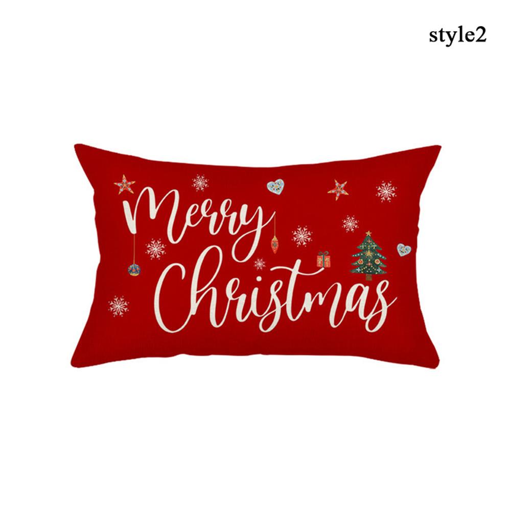 Merry Christmas Cushion Case Red Cushion Cover Throw Pillow Case Sofa Home Decorative Pillows Cover New Year Pillowcase Gift