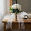 Bridal Bouquet Long Handheld Artificial Wedding Flowers with Ribbon Bow Faux Flower