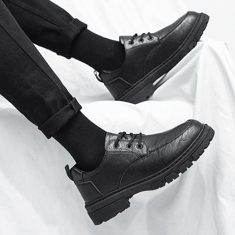 Fashion Leather Mens Casual Shoes Breathable Business Lace-Up Handmade Shoes Hot Sale Brand Classic Men Shoes Flats Moccasins