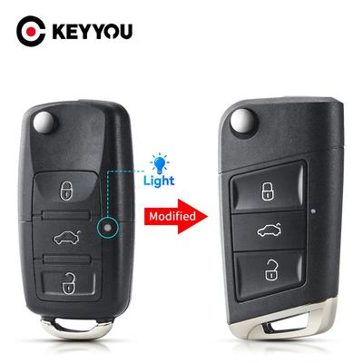 S For Vw Volkswagen Golf 4 5 Jetta Passat Cc Tiguan Polo Beetle Skoda Flip Remote Key Shell Fob 3 Button Car Key Case