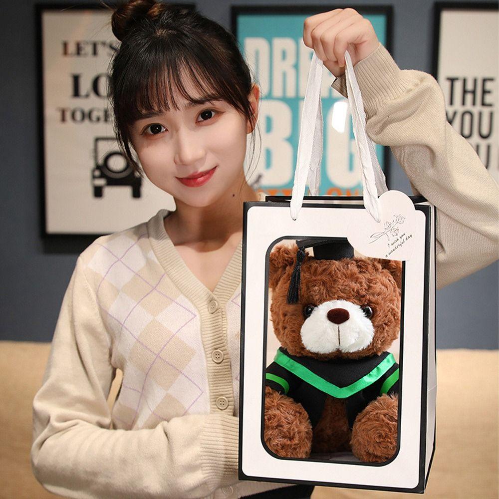 Cute Bachelor Bear Plush Toy 23/28cm Bear Animal Doll  Graduation Season