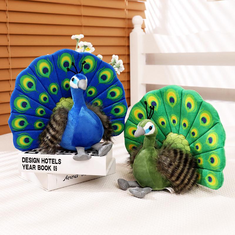 1pc 23CM Cute Simulation Peacocks Plush Toys Kawaii Doll Stuffed Soft Creative Animal Peahen Toy Lovely Home Birthday Decor Gift