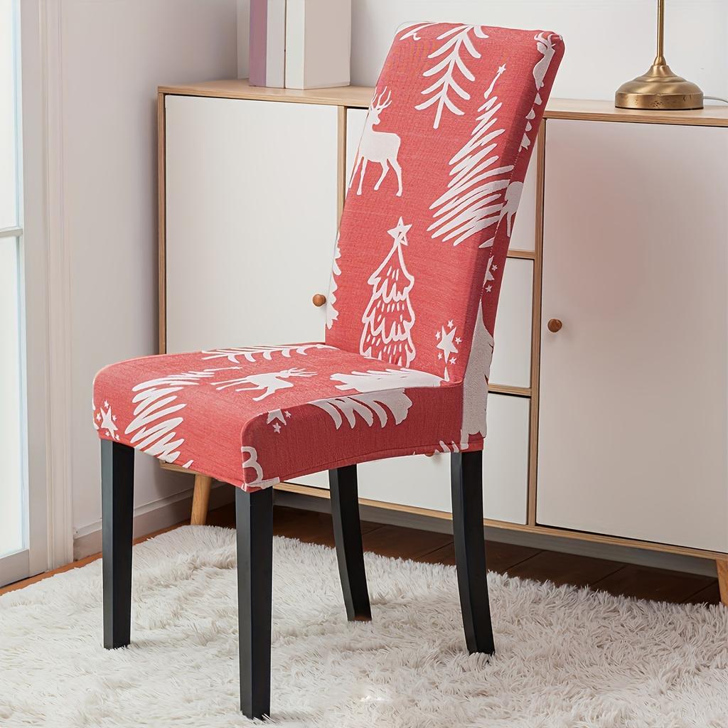 Stretch Print Christmas Chair Cover Christmas Chair Cover Decoration