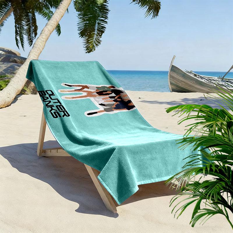 OBX Print Beach Towel, Large Soft Quick Dry Towel for Beach Camping Swimming