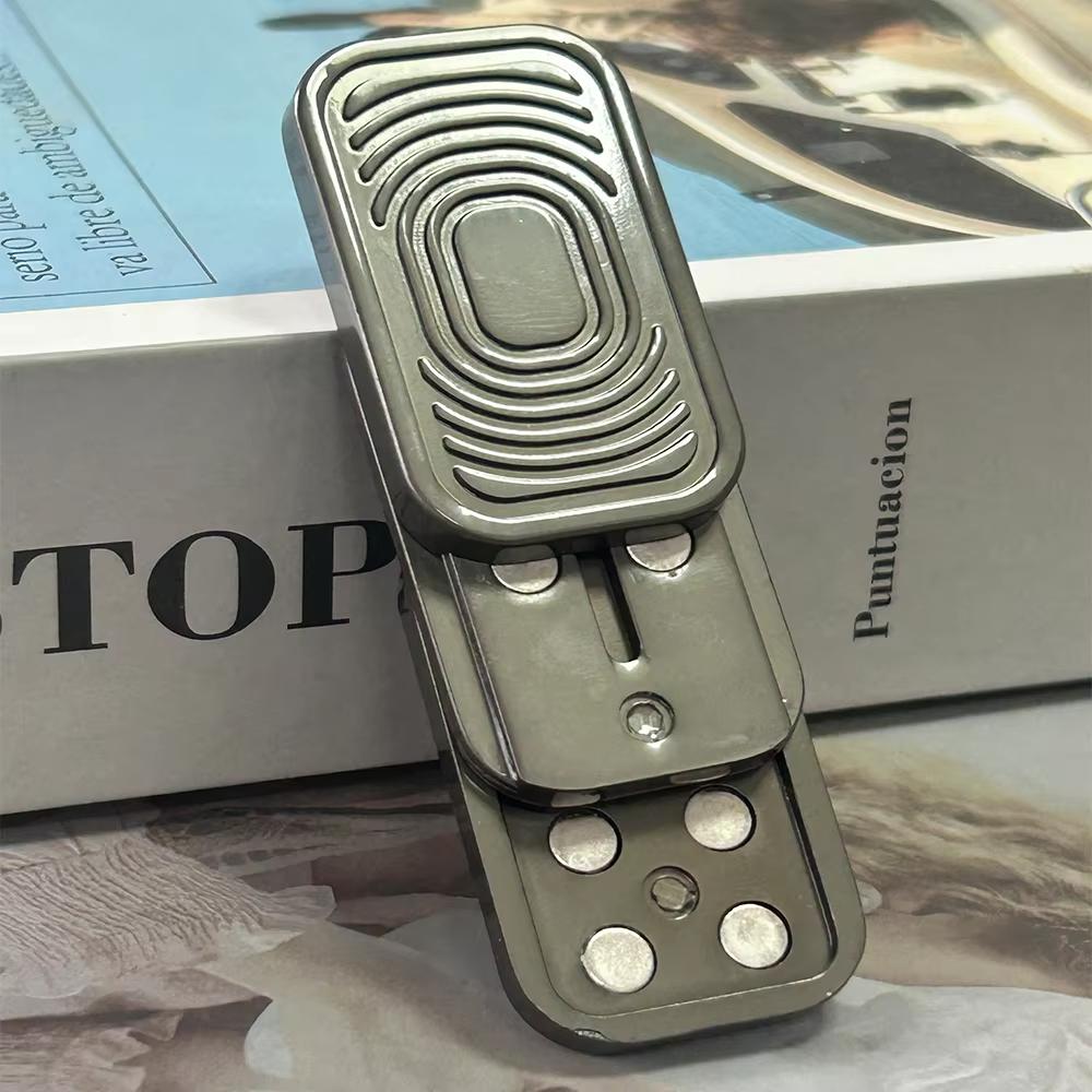 Triple Push Slider Magnetic Fidget Slider,Camera Shaped ADHD Push Slider Toy Metal Press Click Anxiety Stress Relief Fidget Toys