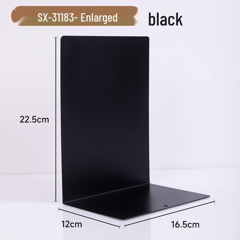 Large L-Shaped Thickened Metal Bookend for Organizing Books and Files