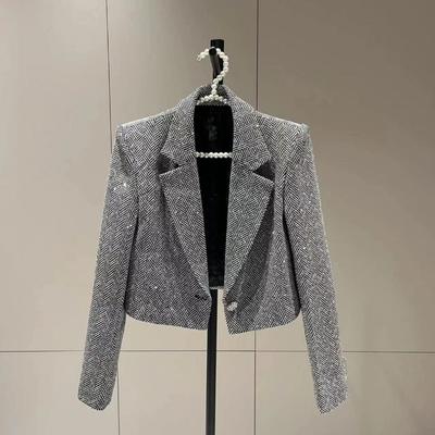 French Style Luxury Short Jacket Exudes Elegant Fragrance Fashion Long Sleeve Coat