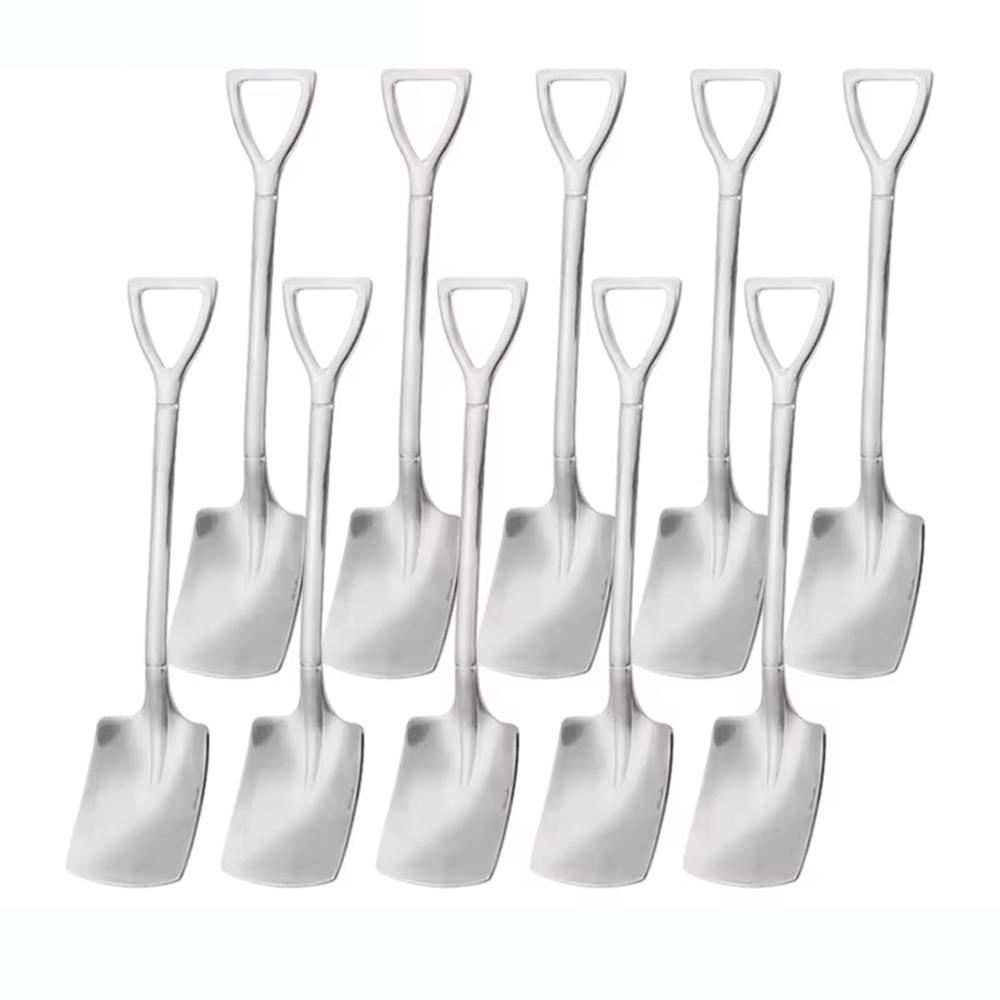 

10Pcs Square Head Shovel Spoon Stainless Steel Watermelon Spoon Coffee Scoops Party Supplies Square Head