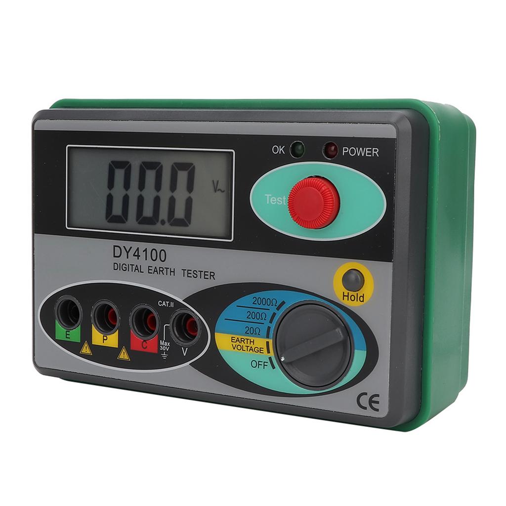 DY4100 Digital LCD Screen Display Earth Ground Resistance Tester Measuring Meter