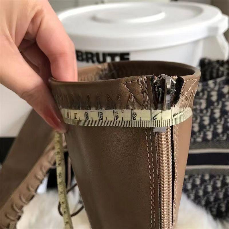 Boots Women's Knight Boots 2025 Autumn and Winter New White Platform Boots Thick Legs Lace-Up Tall Martin Boots