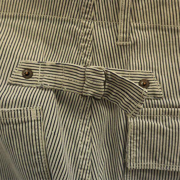 Haver Sack General Garments Button fly hickory Pants L White x navy Men's Used