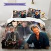 1PC Johnny Hallyday pattern Bedding Quilt Set Quilt Cover Pillowcase Home Decoration Birthday Gift (1 * duvet cover + 17 * pillowcase, without core)