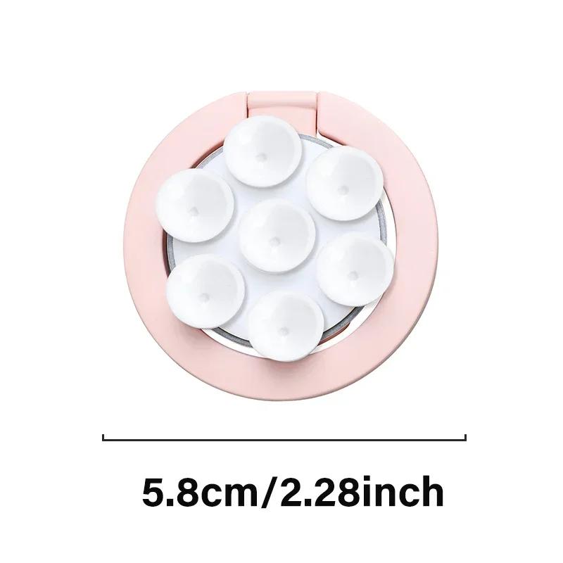 Foldable Mobile Phone Holder Suction Cup Magnetic Phone Stand 360° Rotatable Finger Ring Holders For iPhone 15 16 Xiaomi Samsung