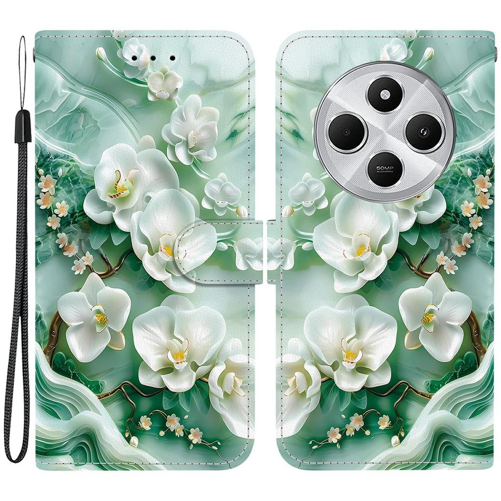 Phone Case For Xiaomi Redmi 14C 4G/Redmi 14R 5G/Poco C75 4G Pattern Printing Leather Flip Wallet Cover with Lanyard