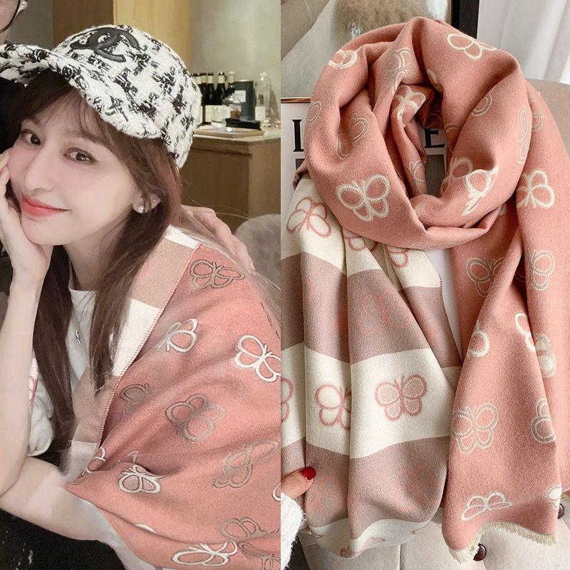 Autumn and Winter Women's Scarf Women's Imitation Cashmere Shawl Dual Use Outer Wear Blanket Blanket Air Conditioned Room To Keep Warm