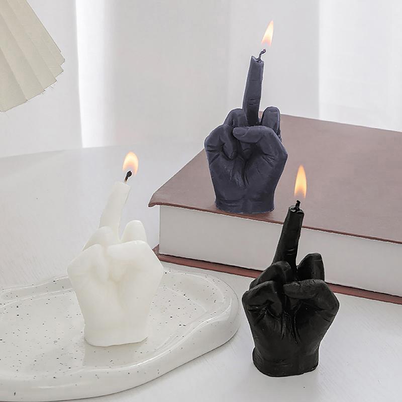 1Pcs New Middle Finger Shaped Model Scented Candles Funny Quirky Small Gifts Home Room Decor Ornaments Birthday Gifts Candle