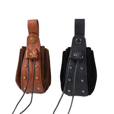 Mittelalterliche Wikinger Stil Leder Bauchtasche Retro Schiffsform Gürteltasche Für Cosplay LARP Renaissance Festival Kostüm