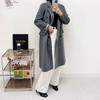 Mizqz Women Wool Basic Double Loose Fit Handmade Long Coat 3color